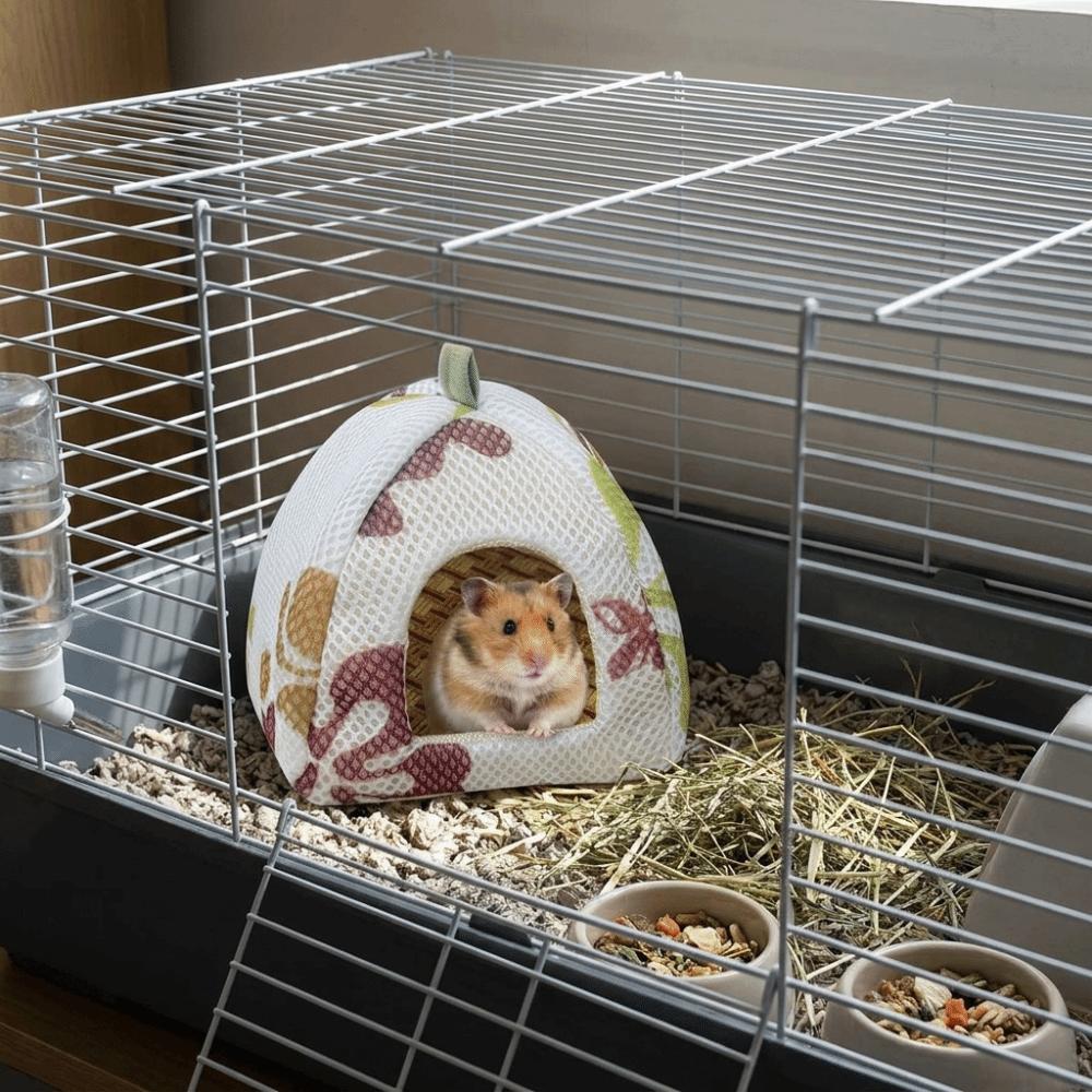 Breathable Hamster Cool Nest Wear Resistant with Cooling Mat Pet Cave Nest Cozy Non-Slip Hamster Hiding House for Small Pet