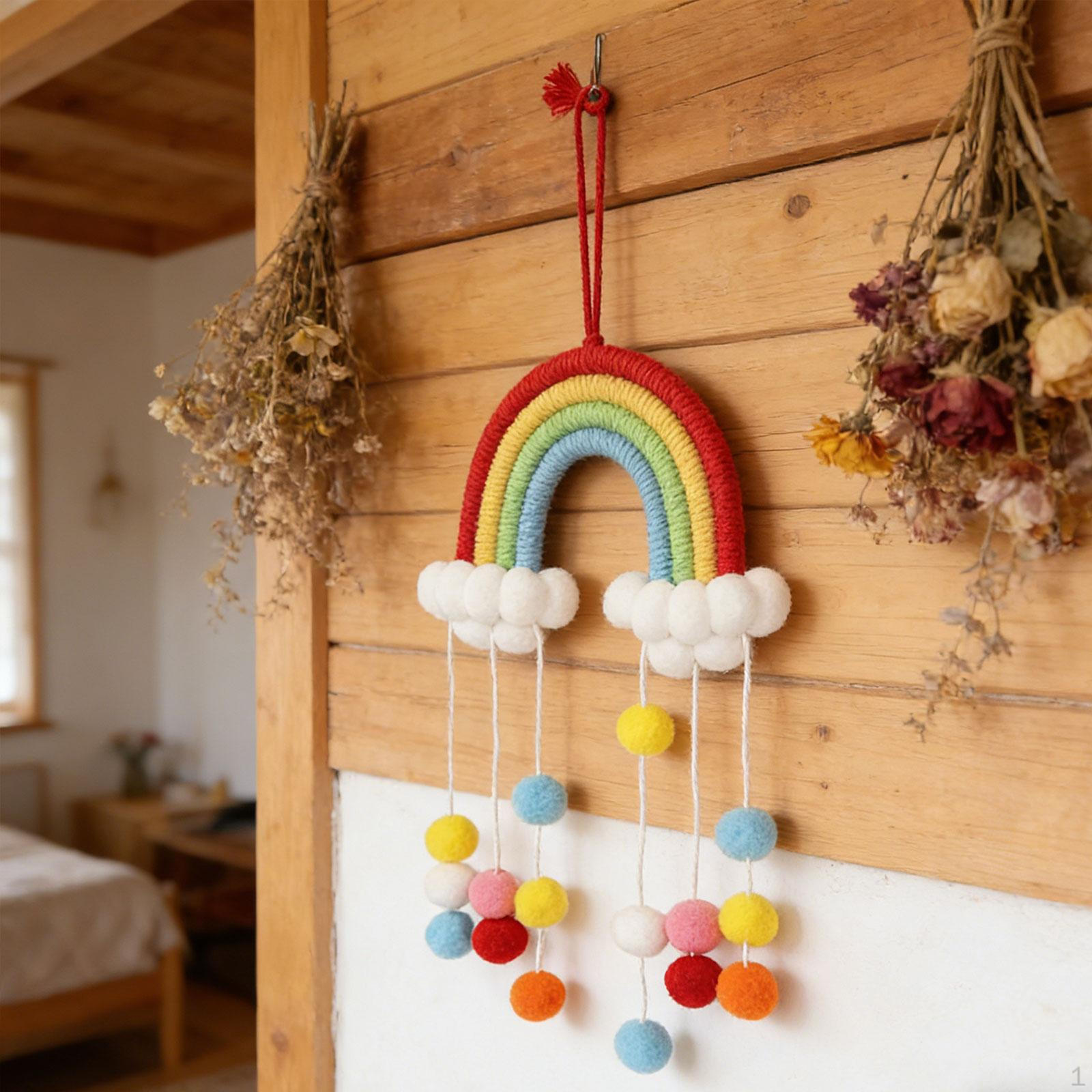 Радужные настенные аксессуары для спальни, Бохо макраме гобелен для комнаты в общежитии, дома, класса