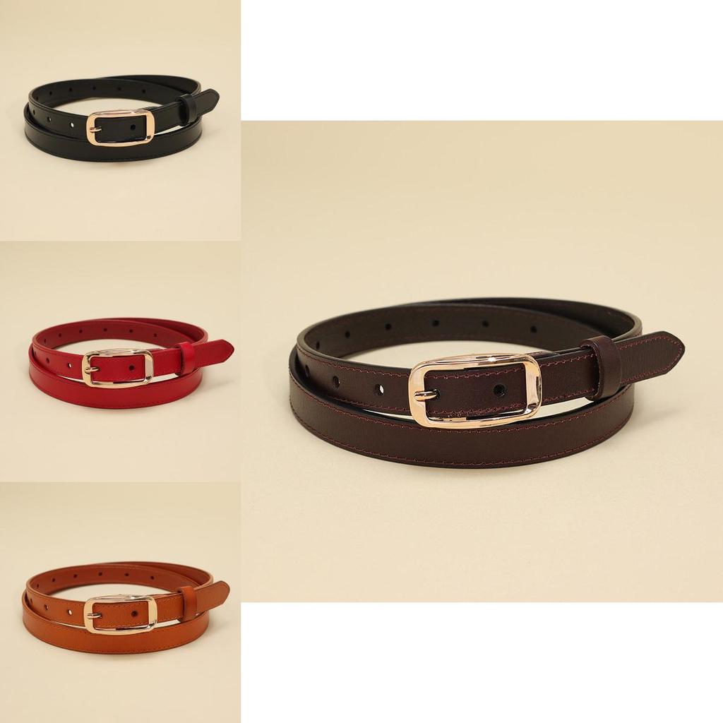Premium Cow Leather Ladies Fashion Belt With Round Shape Buckle For Office Use