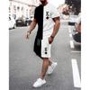 Men Summer Tracksuit 2 Piece Sets The Crown King 3D Print Jogging Set Fashion Men's Oversized Beach Sportwear Outfits Suits 6XL