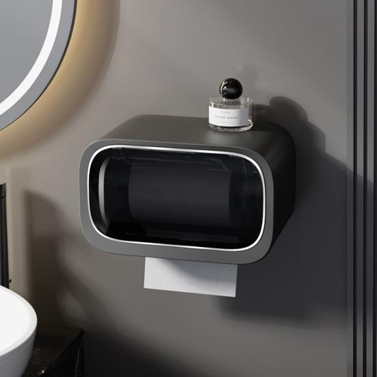 Tissue Box with Sealed Flip Cover Moisture-Proof Waterproof Plastic for Bathroom Toilet Roll Holder Large Small Rolls Stable Storage Shelf with