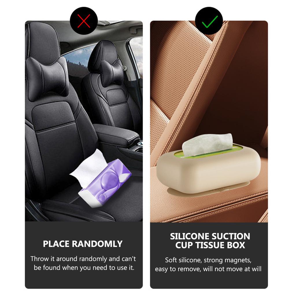 Portable Silicone Suction Cup Car Tissue Box Hole-Free Installation Hole-Free Installation Tissue Box For Bathroom Living Room