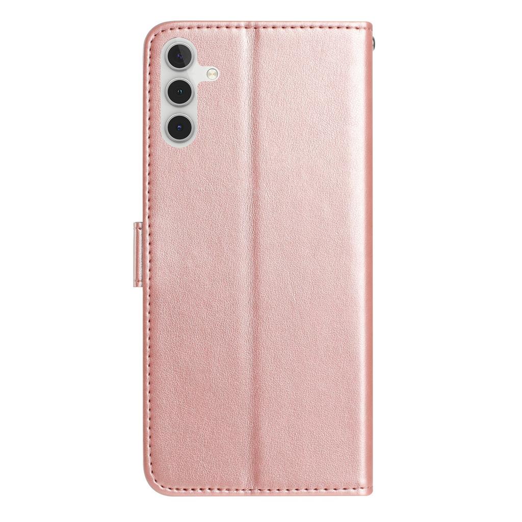For Samsung Galaxy A16 5G/A16 4G Wallet Case Rose Pattern Imprinted Leather Flip Stand Phone Cover