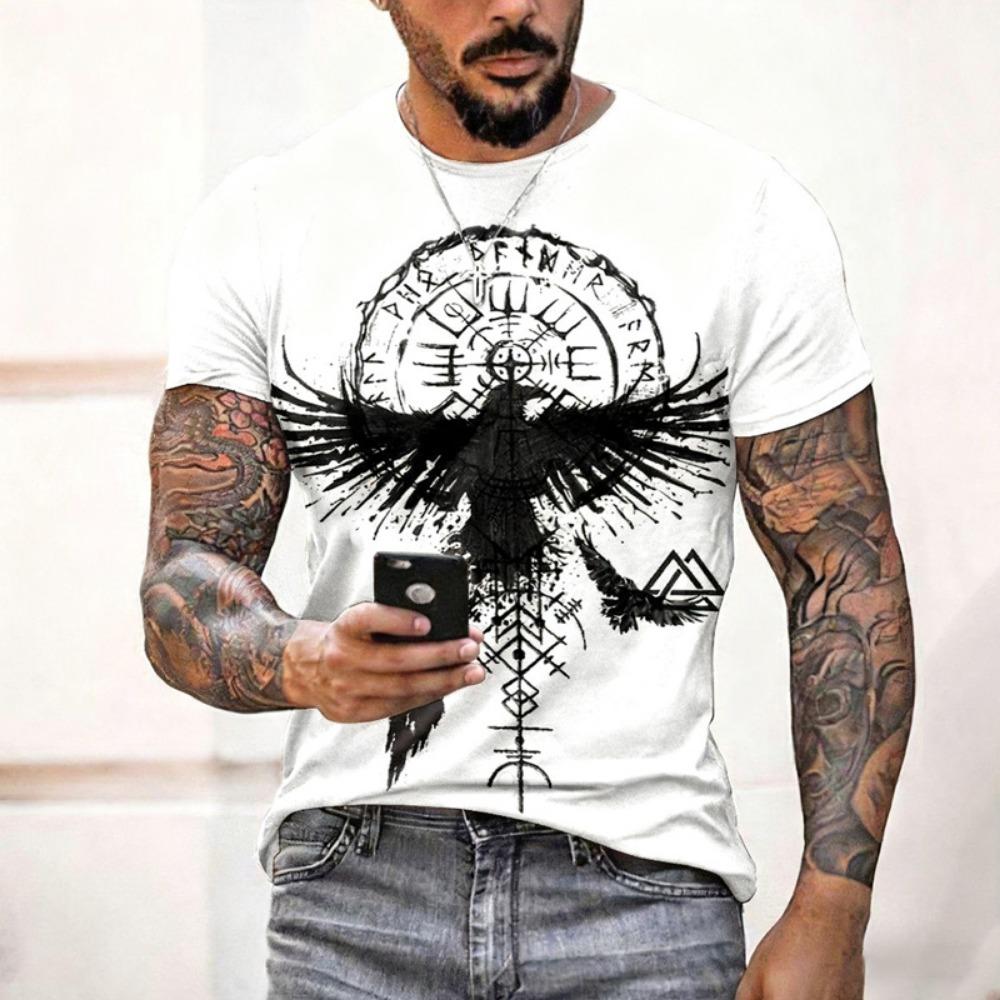 New Outdoor Street Style Men's Fashion T-Shirt 3D Textured Print Men's Fitness T-Shirt Casual Sports Short-Sleeve Top