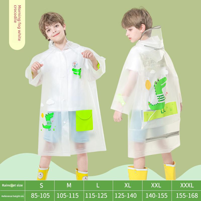 Koreanischer Kinder-Ganzkörper-Regenmantel: Einteiliger Poncho für Grundschüler mit Platz für Rucksäcke