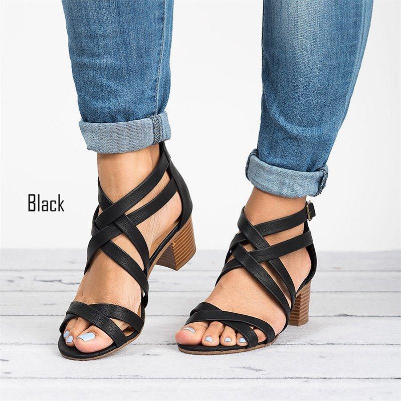 2021 Summer New Arrival Plus Size Casual High-Heeled Sandals for Daily Wear