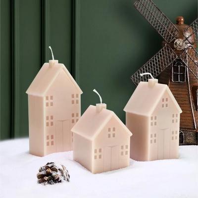 Christmas House Candle Mould DIY Handmade Candle Making Mould 3D Villa House Acrylic Plastic Mould Kit for Christmas Gifts