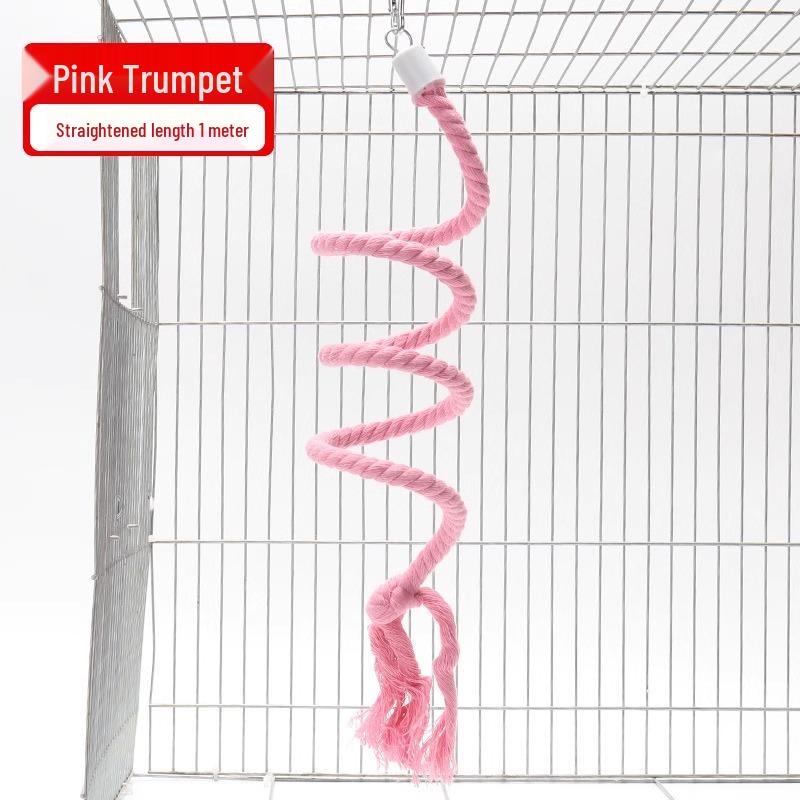 Parrot Climbing Toy: Cotton Rope with Tiger Skin Pattern, Cockatiel Swing, Hanging Bridge & Perch, Bird Gnawing Toy