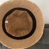 Hollow knitted bucket hat, curled edge fashion visor, travel versatile washbasin hat