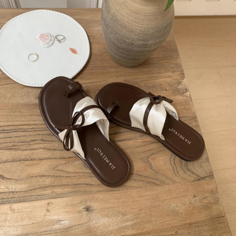 

Fashion Bailamos Brand New Women Slippers Beach Platform Slides Open Toe Bow Woman Slippers Clappers Summer Footwear Slip On Soft Sandal 39 коричневый