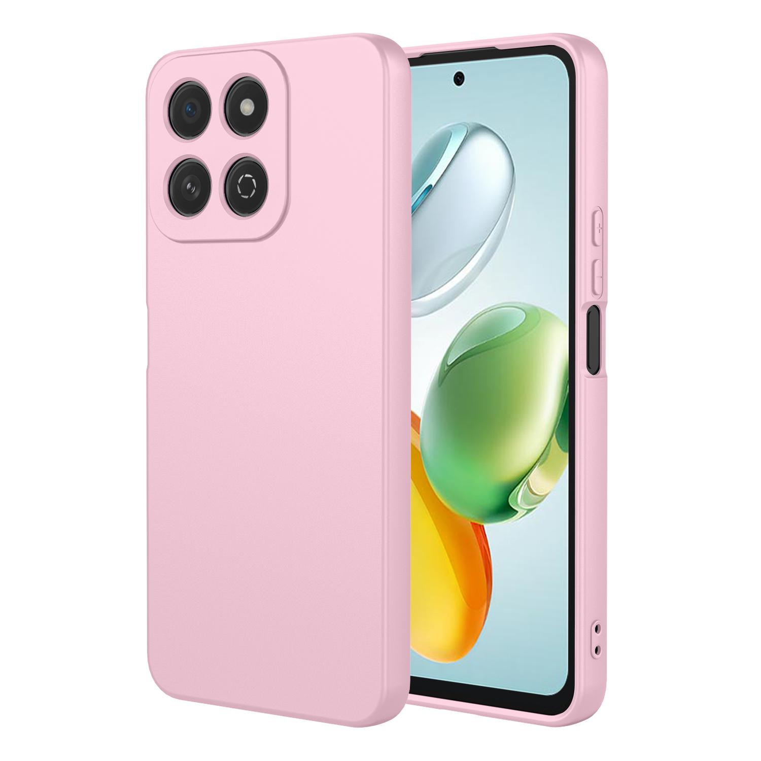 

Новый однотонный гибкий чехол из жидкого силикона для Honor 200 smart X7C Защитная накладка Бампер Coque Capa Shell Fundas Honor X7C розовый