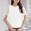 ZANZEA Women Summer V-Neck Lace Splice 3/4 Sleeve Blouse