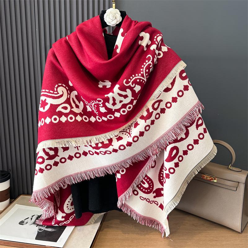 New classic color letter large square scarf simple and versatile fashion scarf shawl autumn and winter warm women