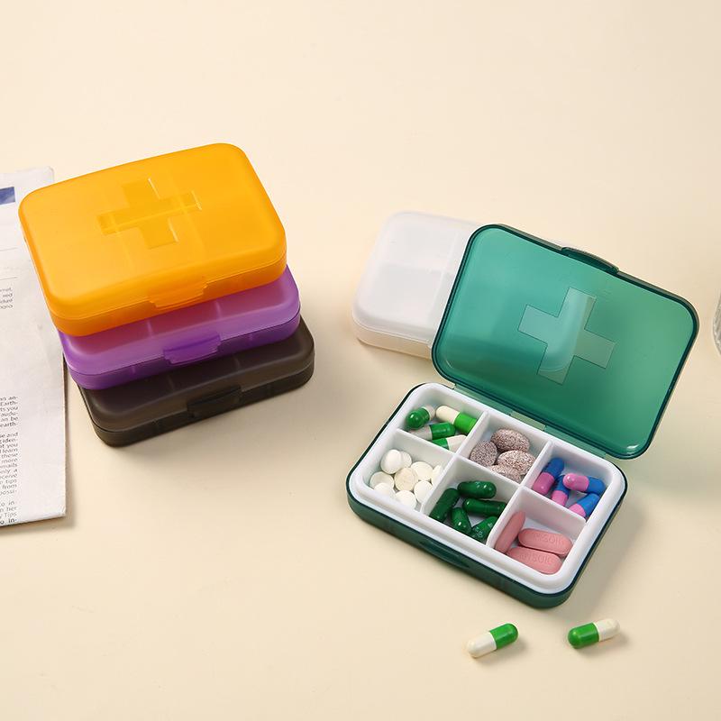 Large Capacity 7-Day Medicine Organizer with 6 Grids for Morning, Noon, and Evening
