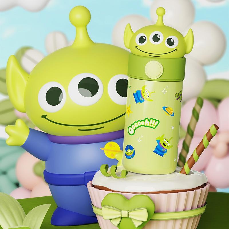 Cartoon Design Thermos Cup 316 Stainless Steel Doll Cup with Heart Shaped Hidden Handle Student Household Water Bottle Girl Gift