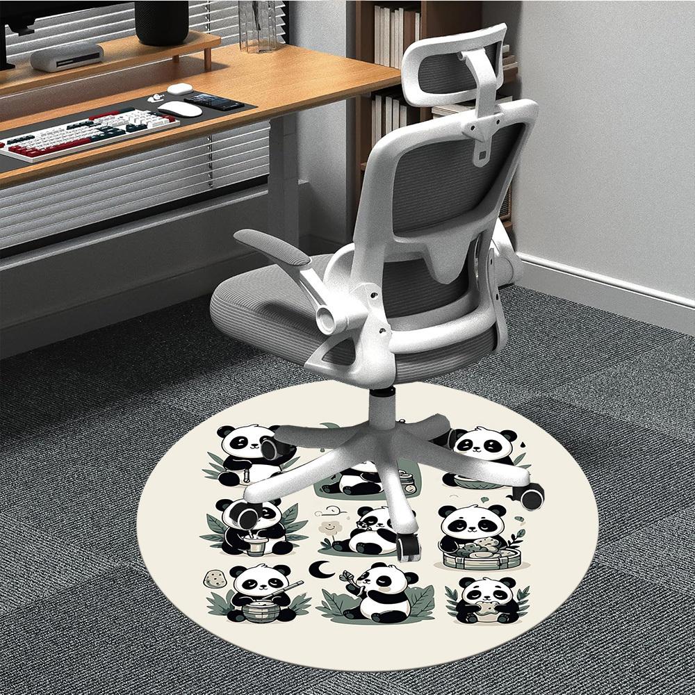 1pc Panda Leisure Office Round Area Rug, Indoor Mat Suitable For Office, Under Office Chairs Bedroom Living Room Home Decor, Room Deco