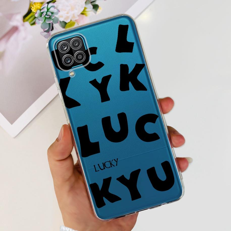 For Samsung Galaxy A12 Case Transparent Cover Fashion Flower Slim Soft TPU Phone Case For Samsung A12 SM-A125F M12 F12 A 12 Capa