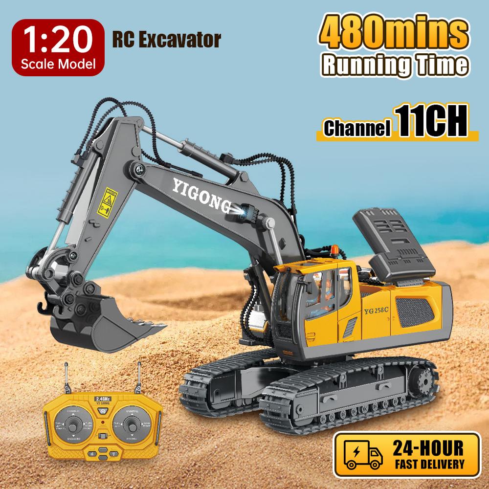 

1:20 RC Экскаватор 11CH 2.4G Дистанционное Управление Инженерный Автомобиль Гусеничный Грузовик Бульдозер Самосвал Автомобиль Игрушки Для Детей Рождество