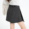 Women's High-Waist Sequin Wool-Blend A-Line Skort: Autumn/Winter 2025 Slimming Side-Slit Hip-Hugging Fashion