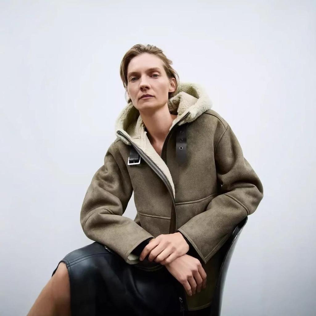 Women's Autumn/Winter Hooded Double-Sided Cotton Jacket - European & American French Style.