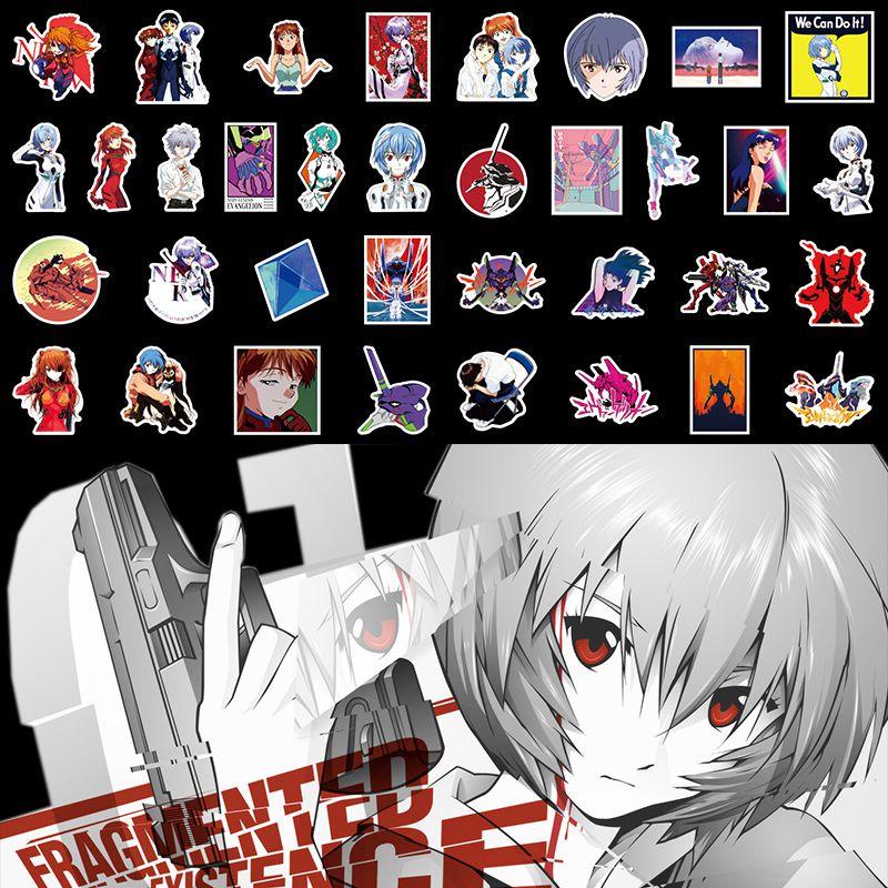 Genesis 50pcs Neon Evangelion Stickers Eva Diy Waterproof Laptop Decals Suitcase