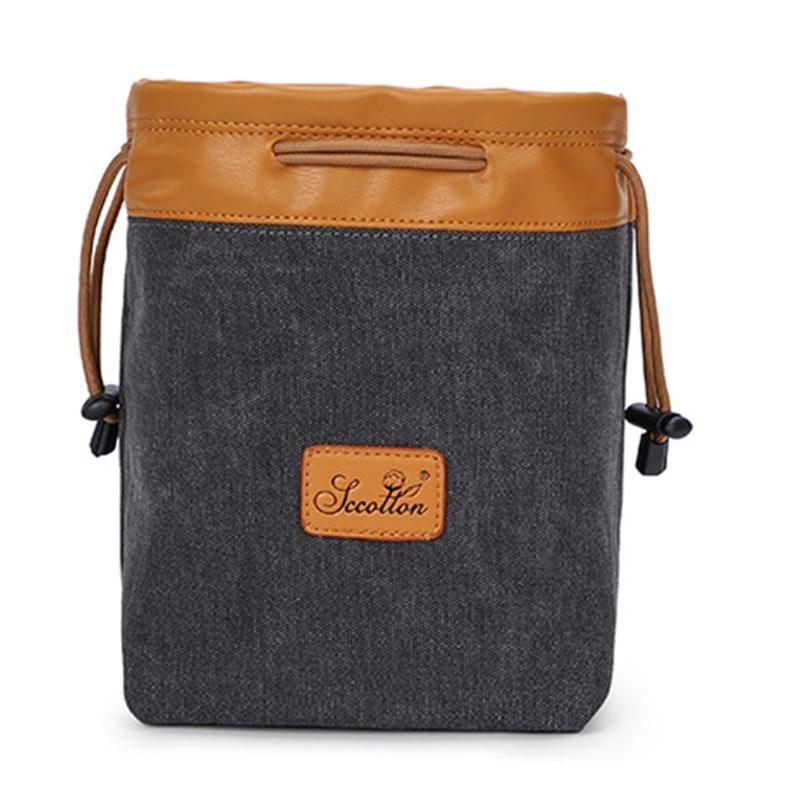 Ergonomic DSLR Camera Drawstring Bag Breathable Padding Multiple Small Compartments For Secure Carrying