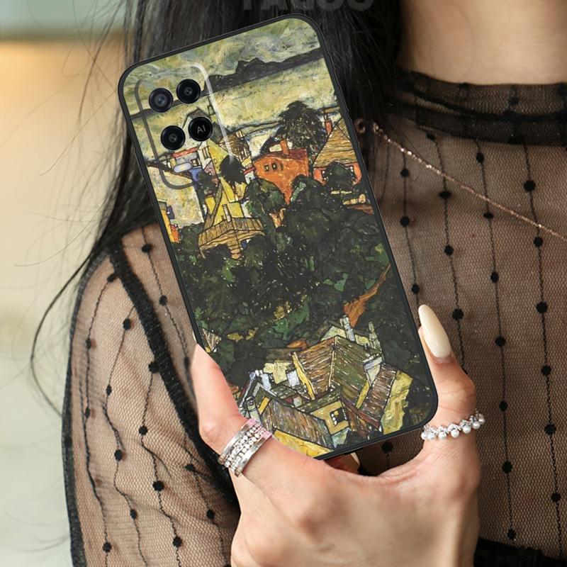 Egon Schiele Art Case For Oppo A74 A94 A54 A80 A60 A40 A18 A38 A58 A78 A98 A96 A76 A16 A15 A17 A57 A77 A5 Pro