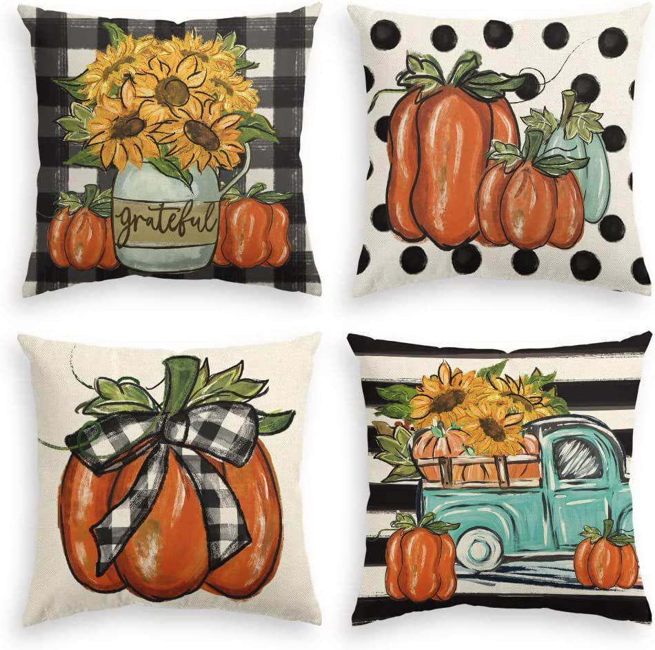 Halloween Pumpkin Letters Pushing Cover New Style Pushing Pillow Cover Pumpkin Festival Cushion Backrest Cover