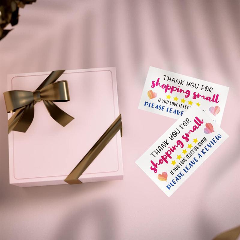 50pcs Thank You For Shopping Thank You Card Heart Shopping Purchase Greeting Cards for Small Business Owners Package Inserts