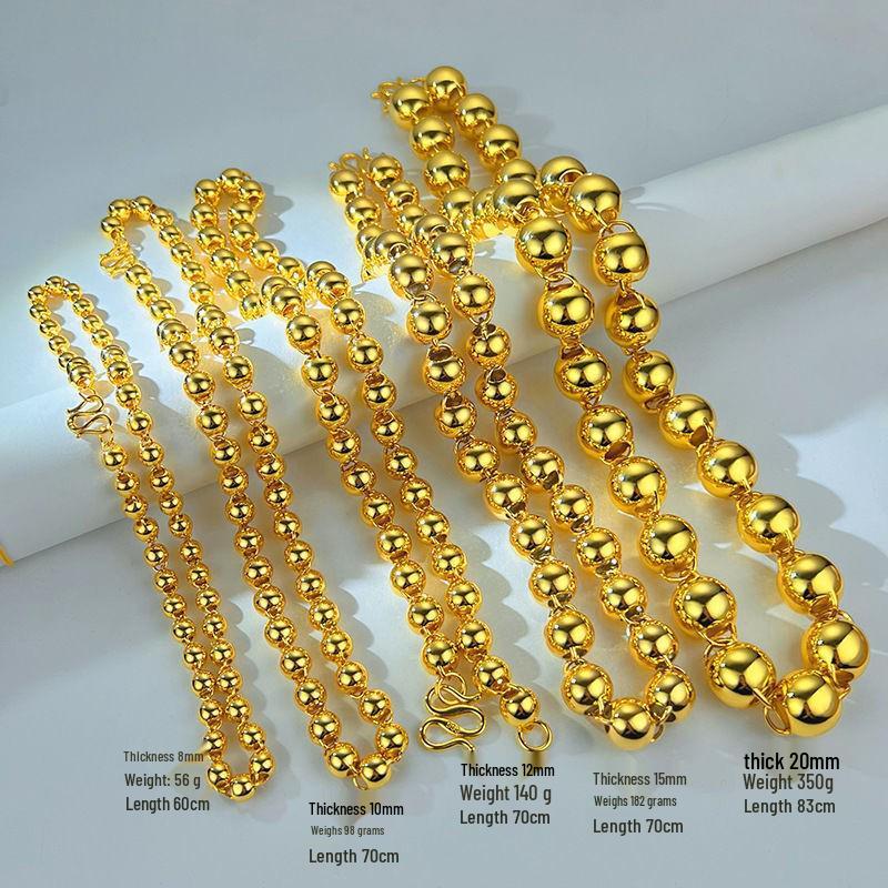 Authentische Gold Buddha Perlenkette: Groß, Feuerfest, Lichtecht, Galvanikfrei, Herren-Design