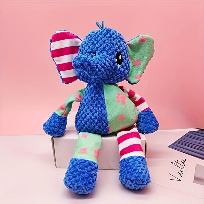 

Пищащая износостойкая игрушка для собак Плюшевая интерактивная игрушка для чистки зубов со звуком, Прочная жевательная игрушка для домашних животных для здоровья зубов и умственной стимуляции синий