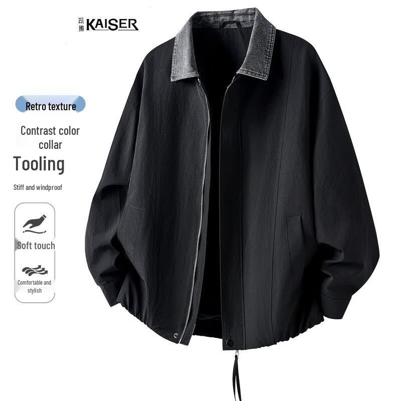 

Men s Cotton Blend Contrast Lapel Jacket M