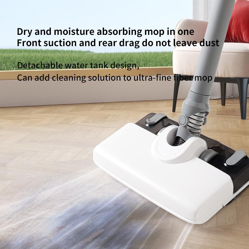 Scopa Mop Aspirapolvere Senza Fili ad Alta Potenza, Lavapavimenti Robotico 2-in-1 per Tappeti e Pavimenti Duri, Aspirapolvere Umido Secco ad Forte Aspirazione