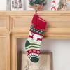 Christmas Gift Xmas Ornament Santa Claus Sock Gift Bag Knitted Christmas Stocking with Pompoms