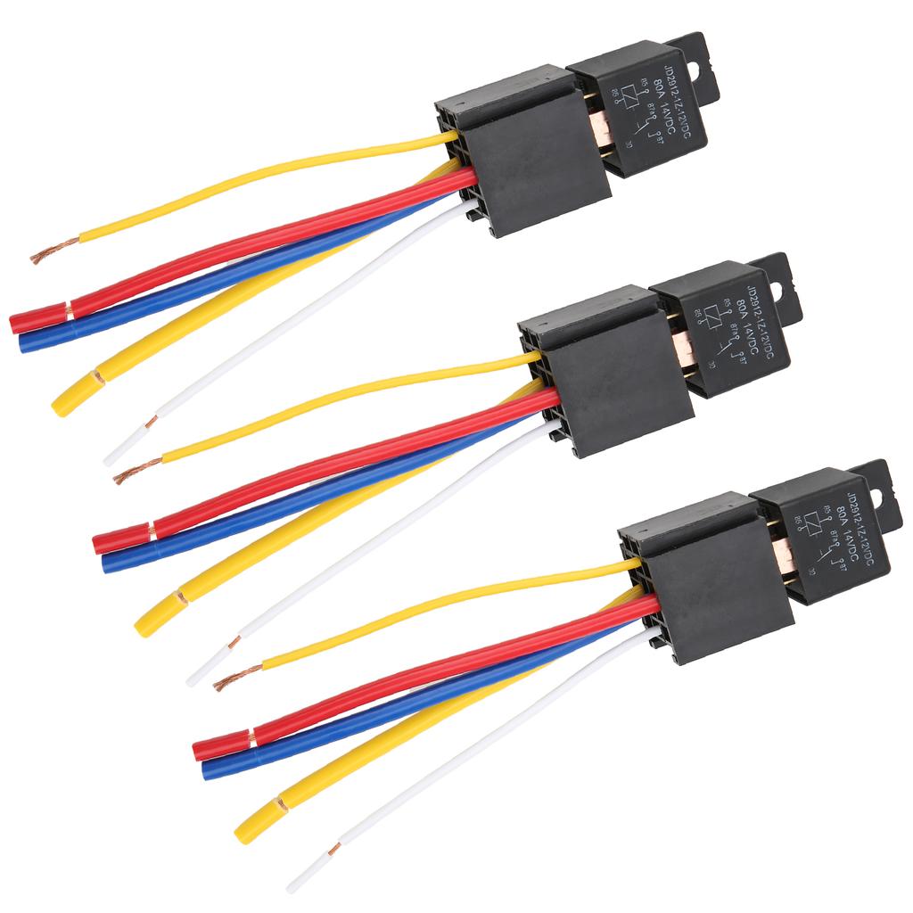 3pcs DC12V 80A LED Flasher Relay Waterproof Shockproof 5?Pin Car Turn Signal Light Relay