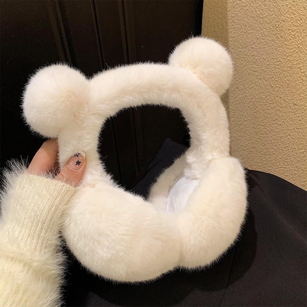 Plush Ear Warmer Anti-Freeze Ear Cover Fashion Bear Ear Earmuffs  for Women Girls
