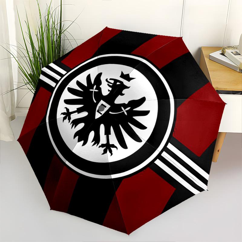 1 PC Automatic Folding Umbrella - Frankfurt Football Pattern Portable Foldable Design With 8 Ribs Christmas Birthday Gifts