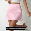 Women's A-Line High Waist Pleated Satin Skirt for Spring/Summer