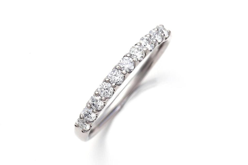 Legan Half Eternity Ring Platinum 7 10 Ring Pt900 Engagement Ring Marriage Ring Women Made In Japan No. [0.3ct / Stones]