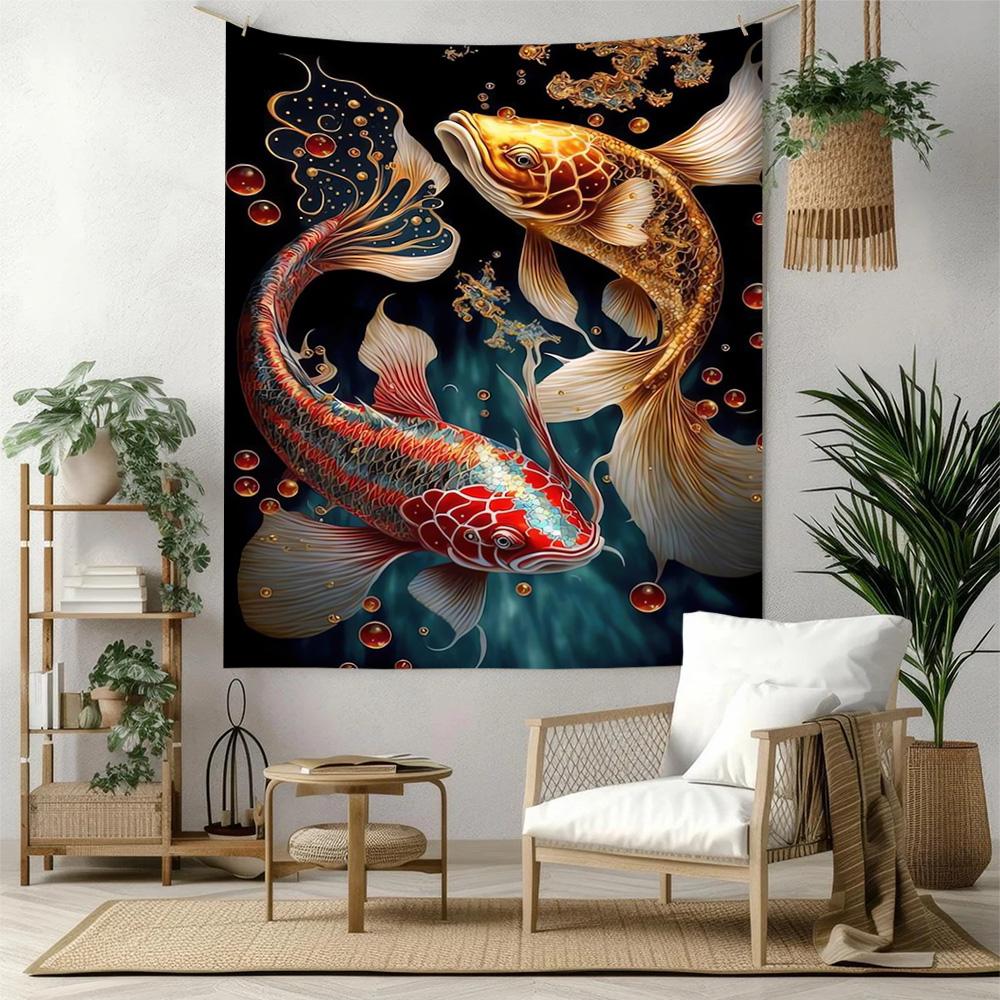 Fish Wall Decor Tapestry Art For Pet Memorial Birthdaywedding Party Backdrop Family Gift