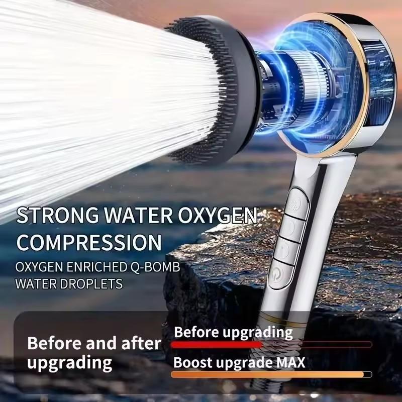 Upgraded 1pc Multi-functional Supercharged Shower Head Four-speed Adjustment Home Showerhead With Filter Bathroom Accessories