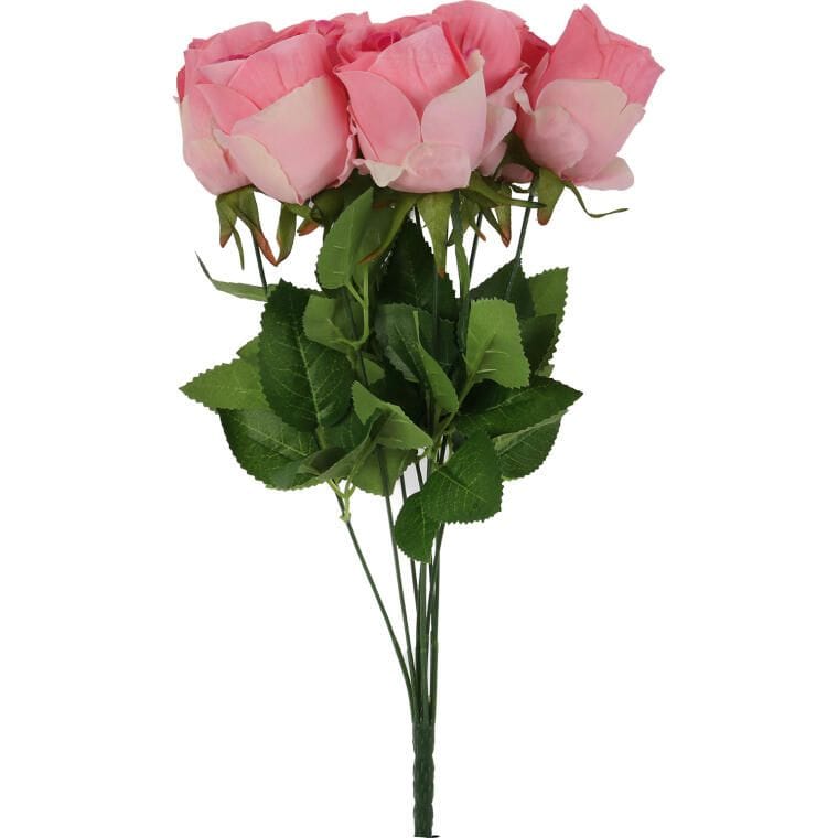 Bouquet of Noble Pink Roses, 45 cm - Artificial Flowers with a Realistic Appearance
