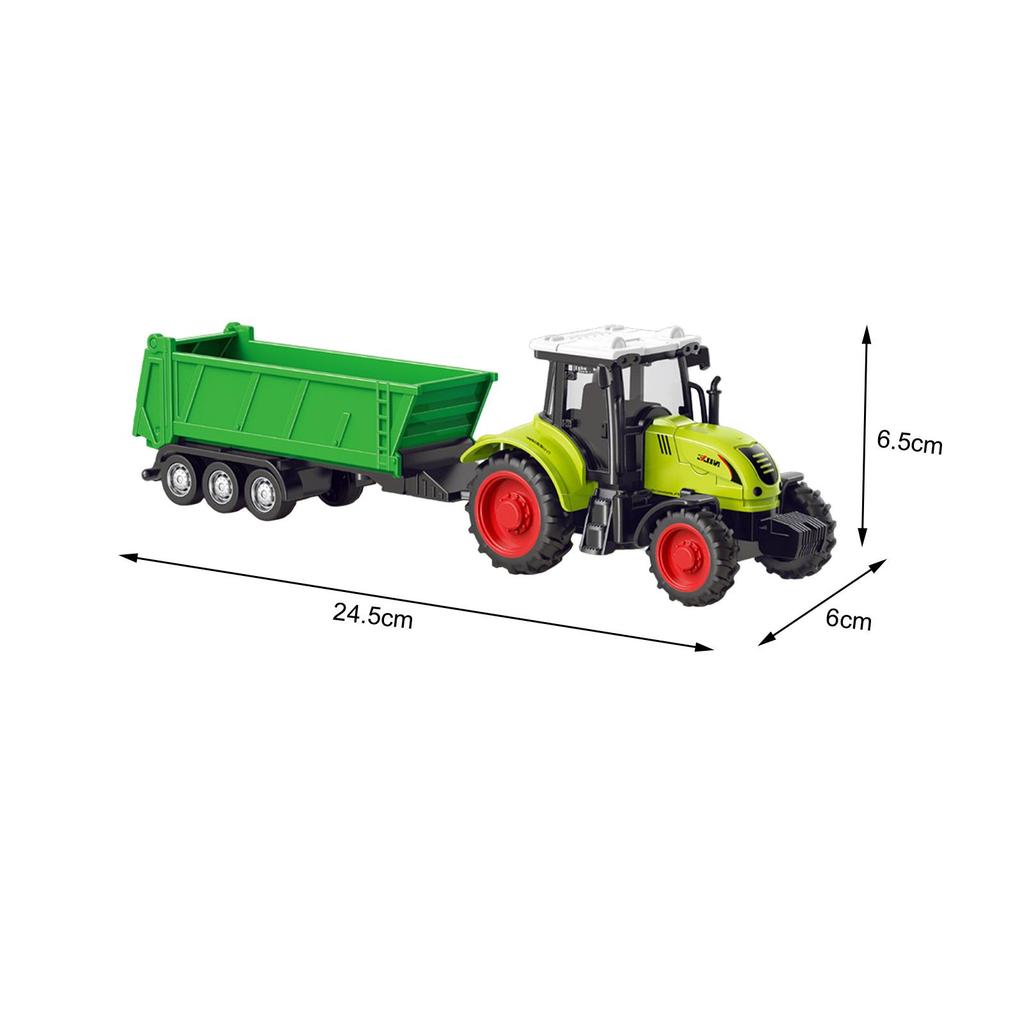 Farm Tractor Truck Toy Play Vehicle Engineer Car Friction Powered Push and Go for Children Ages