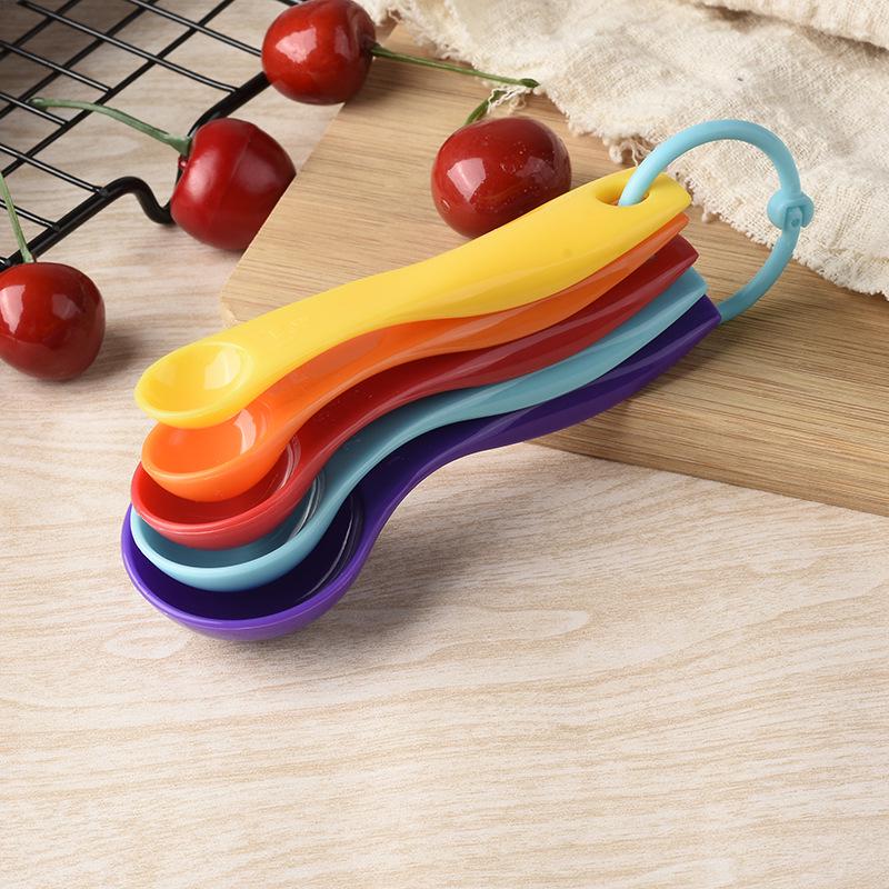 5Pcs/set Plastic Measuring Cups Measure Spoon Kitchen Tool Kids Spoons Measuring Set Tools For Baking Coffee Tea