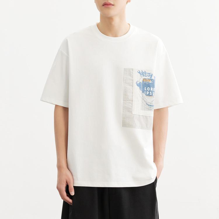 

Быстросохнущая мужская хлопковая футболка из ледяного шелка с вышивкой Cool Feeling с короткими рукавами, летняя слегка свободная шелковая футболка с половиной рукавов XXXL белый