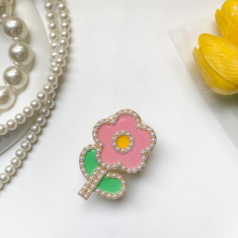 

Creative Phone Airbag Holder Small Fresh Japanese Instagram Back Sticker Desktop Stable Support Frame Flower Pearl Niche