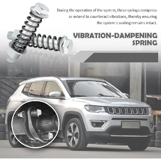 2PCS M10X1.25 Exhaust Manifold Bolts,Heavy Duty Exhaust Bolts And Nuts Kit With Springs For Muffler System Repairing,Universal Muffler Studs
