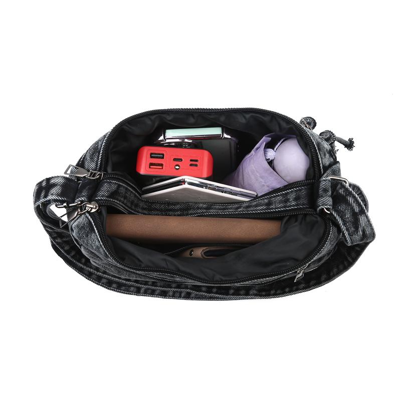 Denim Shoulder Bag Women's Crossbody Bag Multi-Compartment Mother Bag