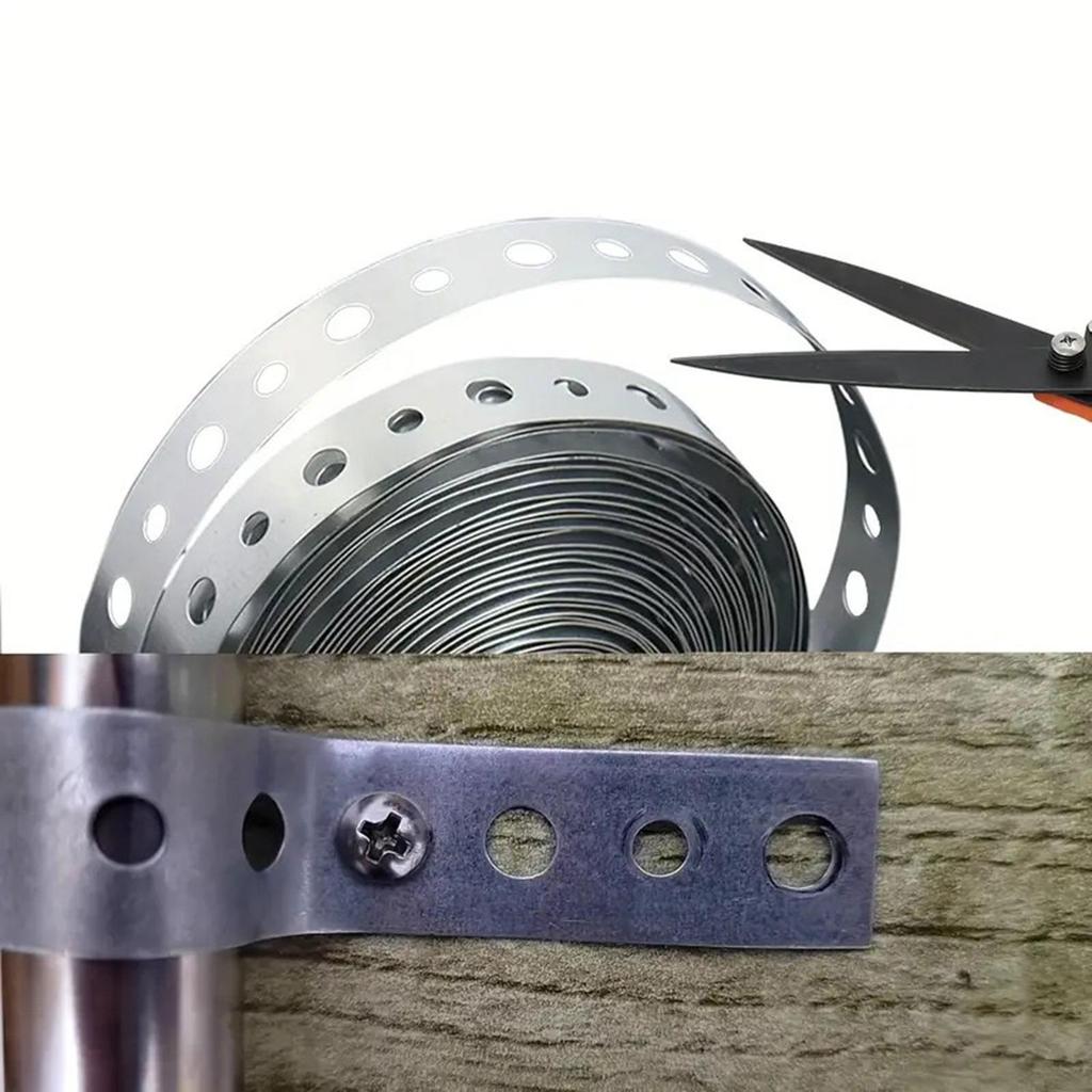 Pipe Hanger Strap Metal Securing Straps Tape with Gloves Home Repair Accessories Band DIY for