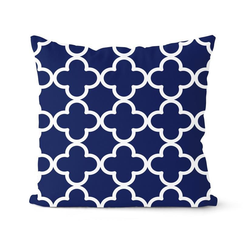 Navy Blue Cushion Geometric Pillowcase Decorative Pillow Home Decor Throw